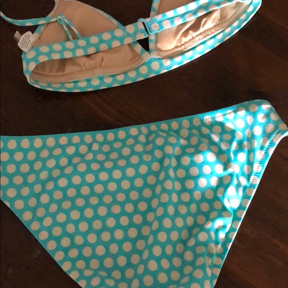 J. Crew XS Blue Polka Dot Bikini Adjustable - Picture 4 of 4